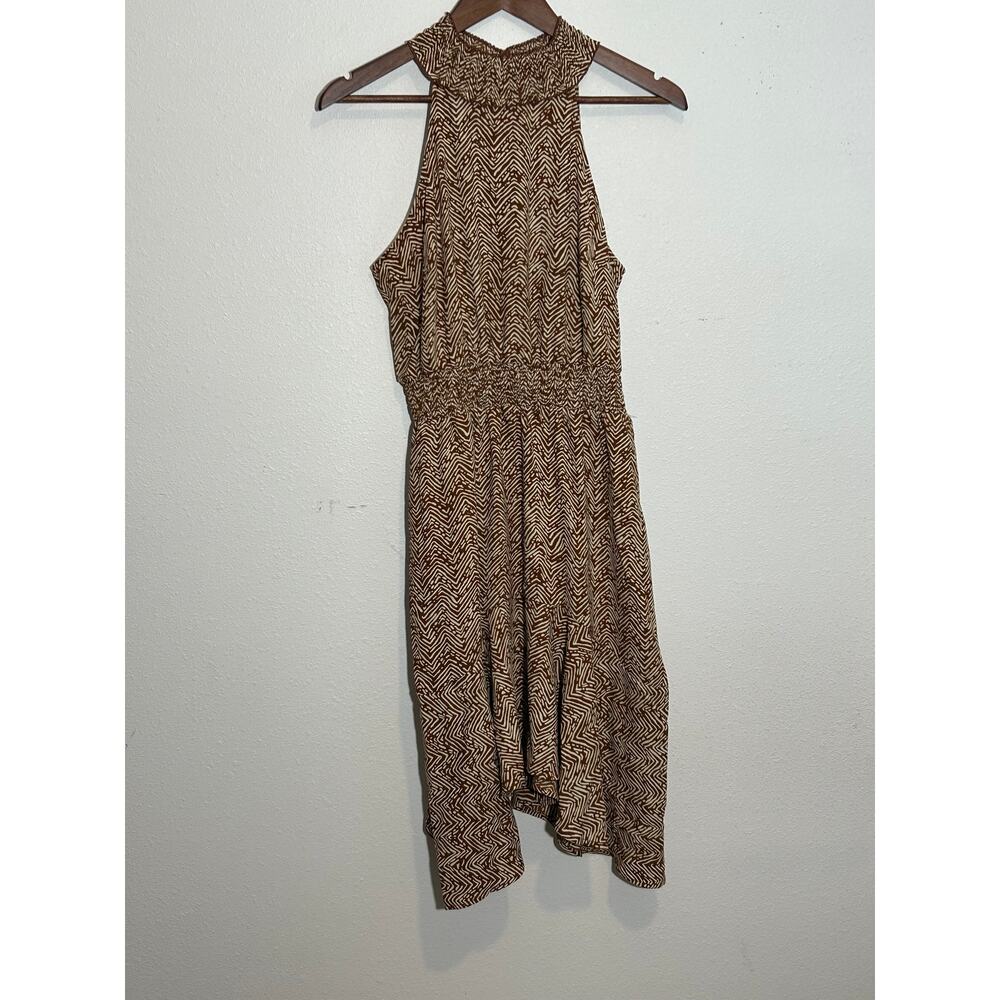 Maurice's Small Boho Halter Dress Brown and Beige